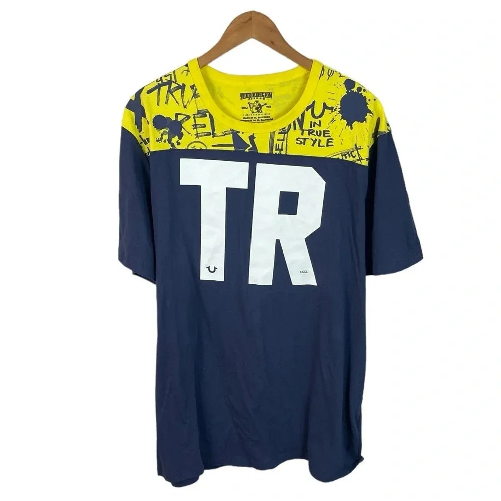 TS915 NWOT True Religion Brand Jeans Buddha AOP Print T Shirt XXXL